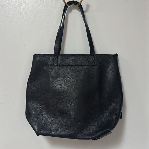 New Madewell Zip-Top Medium Transport Leather Tote Black - Picture 5 of 9